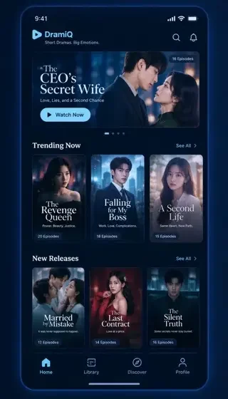 黄果短剧 App 追剧列表界面示意