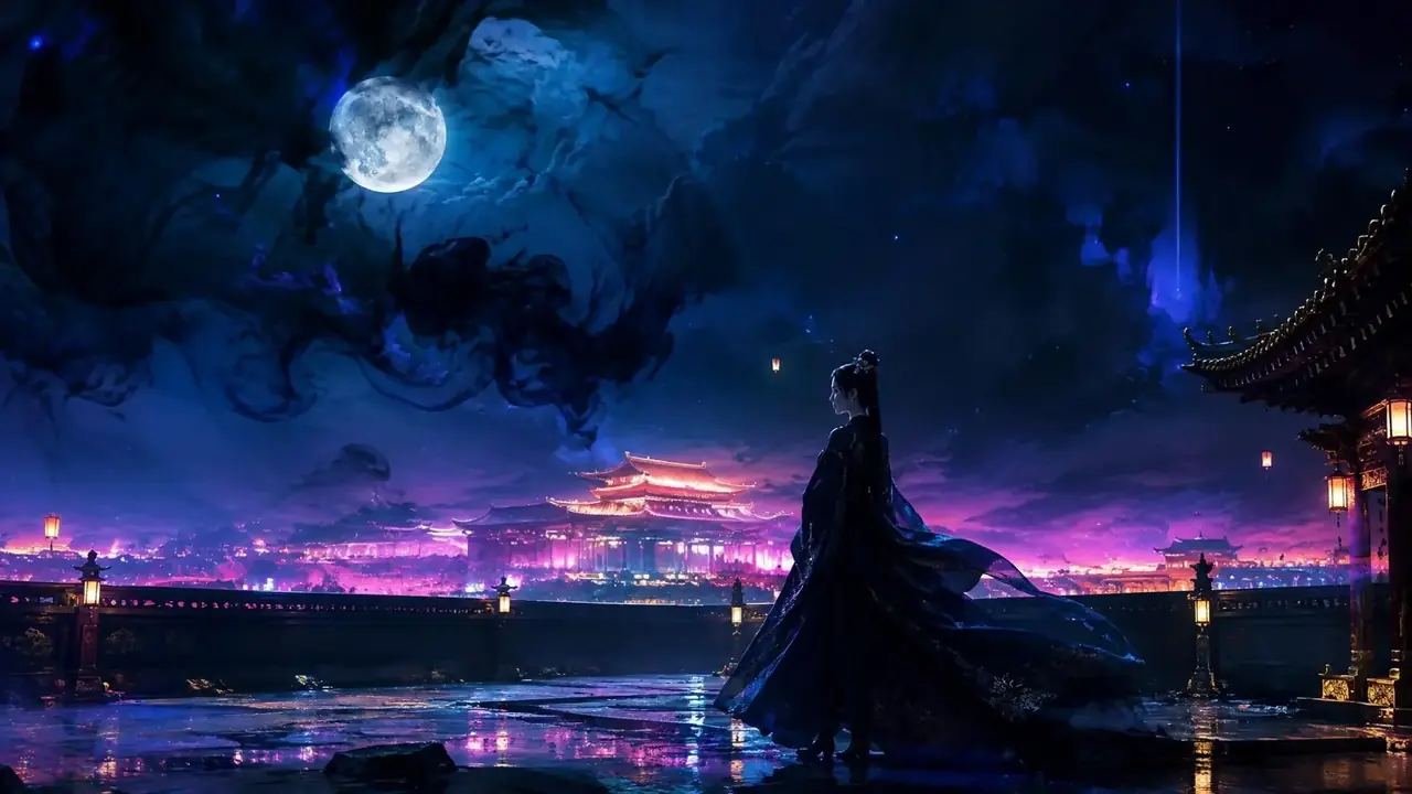 深夜的第四个电话短剧海报背景，悬疑题材