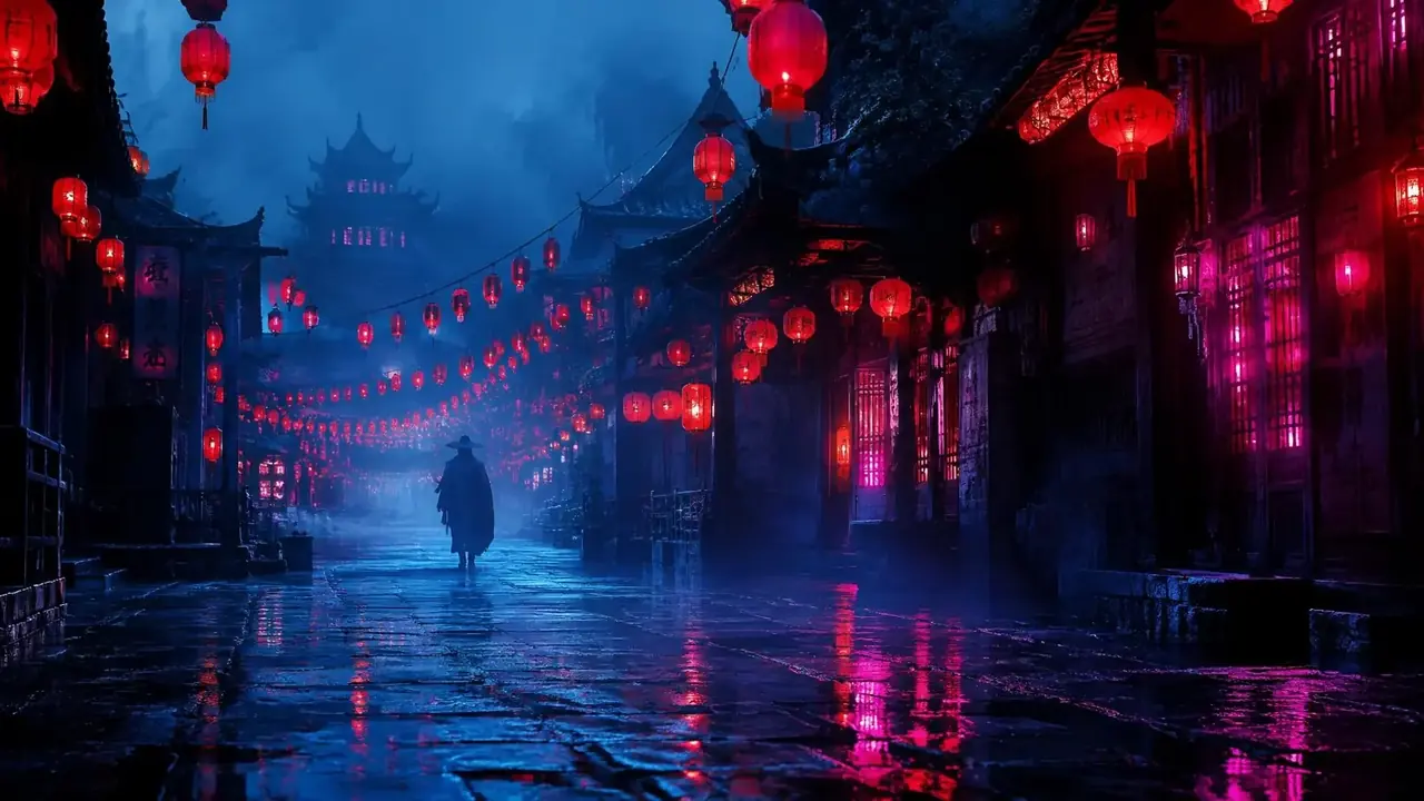 长安锦绣令短剧海报背景，古装题材