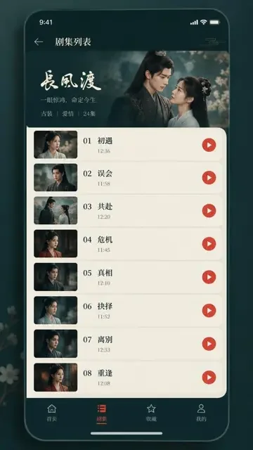 黄果短剧 App 竖屏播放界面示意